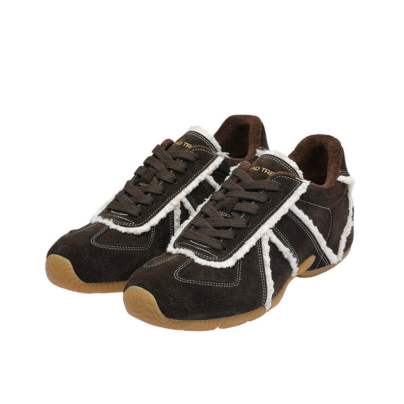 BREAD TREE BREAD TREE Impact Resistant, Slip Resistant, And Abrasion Resistant Low top German Army Trainers Cocoa Brown