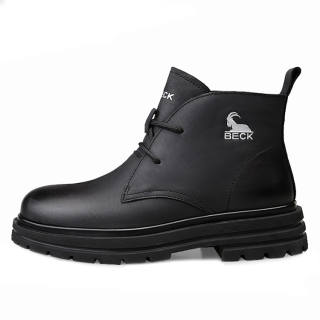 BECK Top Grain Cow Leather Short Combat Boots 4cm Women's