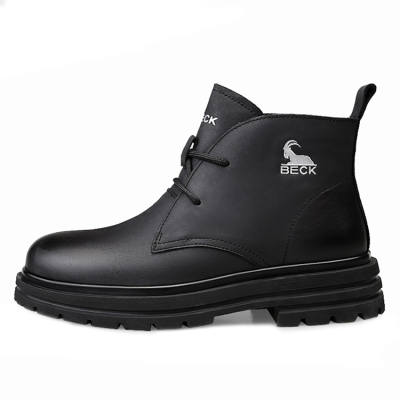 BECK Top Grain Cow Leather Short Combat Boots 4cm Women's
