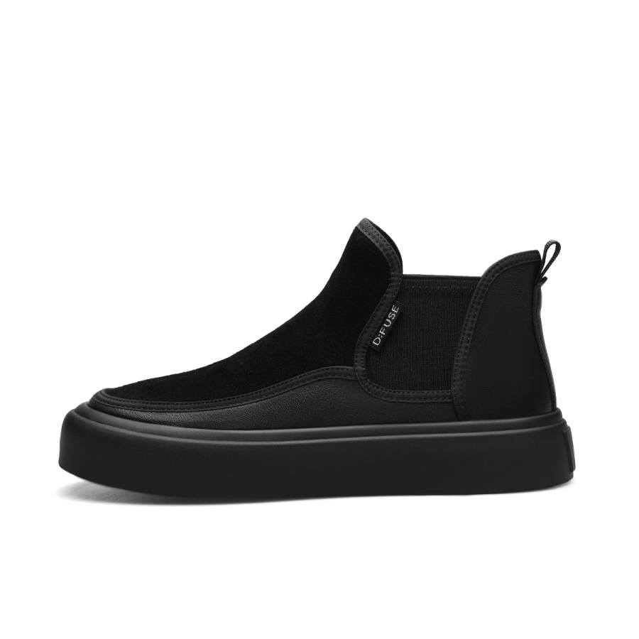 D:FUSE SCANDINAVIA D FUSE SCANDINAVIA Versatile Fleece Lined Comfortable Soft Sole Chelsea Boots Men's Matte Black