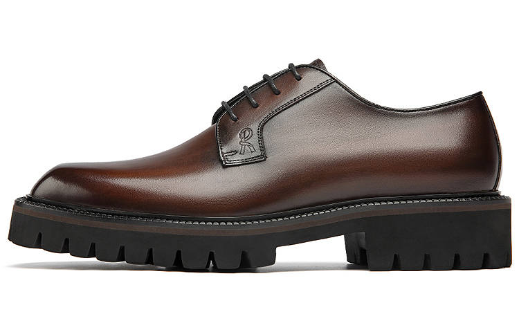 Roberta Di Camerino Casual Leather Shoes Men's Low Top Dark Brown