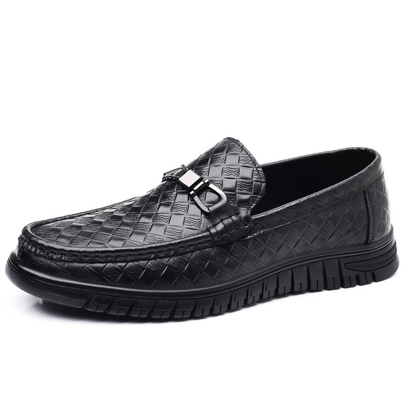 CITONGXIANSHENG Top Grain Cow Leather Casual Shoes Men's Black