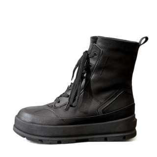 Devanro Top Grain Cow Leather Short Combat Boots Men's Black