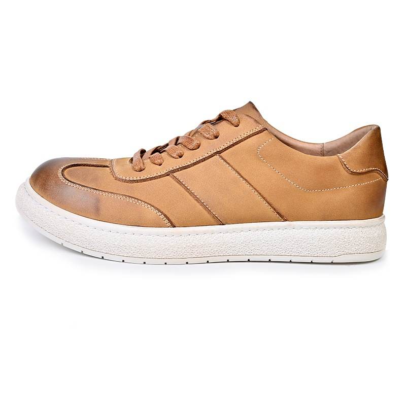 Brounvanm Top Grain Cow Leather Low top Skateboard Shoes Men's