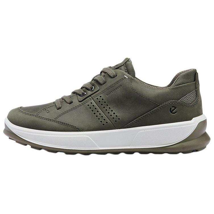 Ecco Cow Leather Abrasion Resistant Abrasion Resistant Low top Casual Shoes Men's Army Green