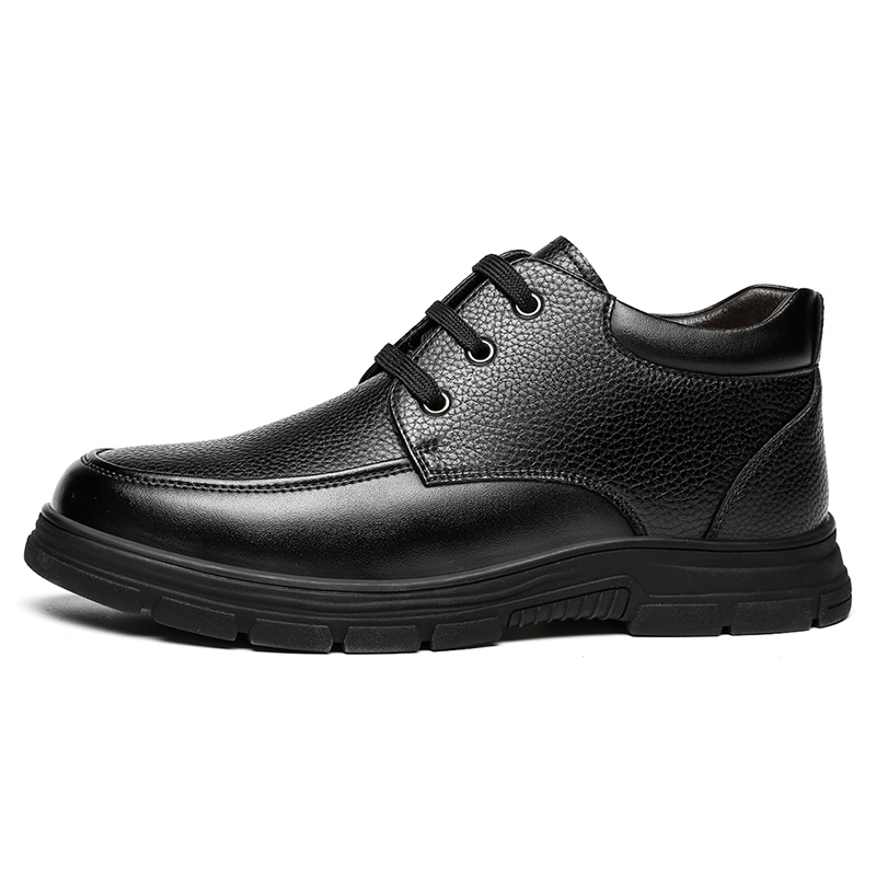 CHINT CHINT Casual Leather Shoes Men's High Top Black