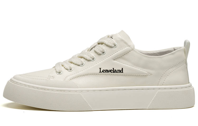 LEAVELAND Cow Leather Abrasion Resistant Low top Skateboard Shoes Men's