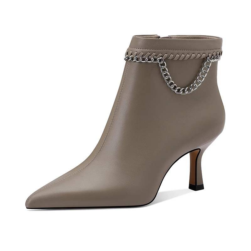 JESSICA SOPHIA Sheepskin Ankle Boots 7cm Women's