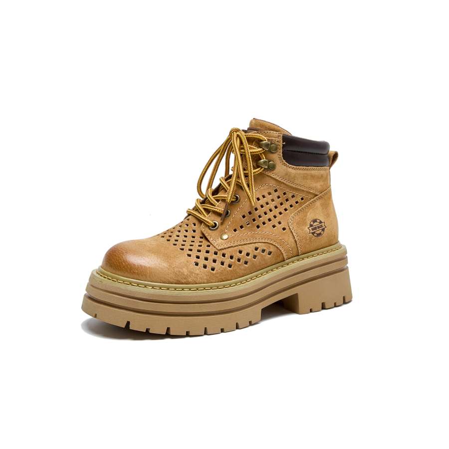 GIGIRYO Cow Split Leather Slip Resistant, Abrasion Resistant, Breathable, Moisture Wicking Mid top Casual Shoes Women's