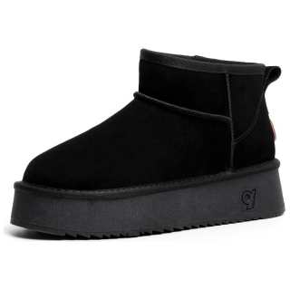 JIETEGONGYANG Cow Suede Height Increasing Snow Boots Women's