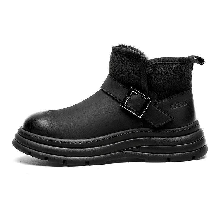 CROWN CROWN Sheepskin Short Snow Boots Unisex Black