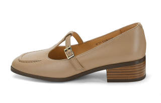 BETSY Sheepskin Chunky Heel Mary Jane Shoes 3.5cm Women's