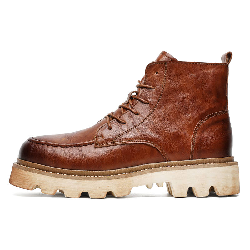 CHILANG CHILANG Microfiber Leather Short Combat Boots Men's
