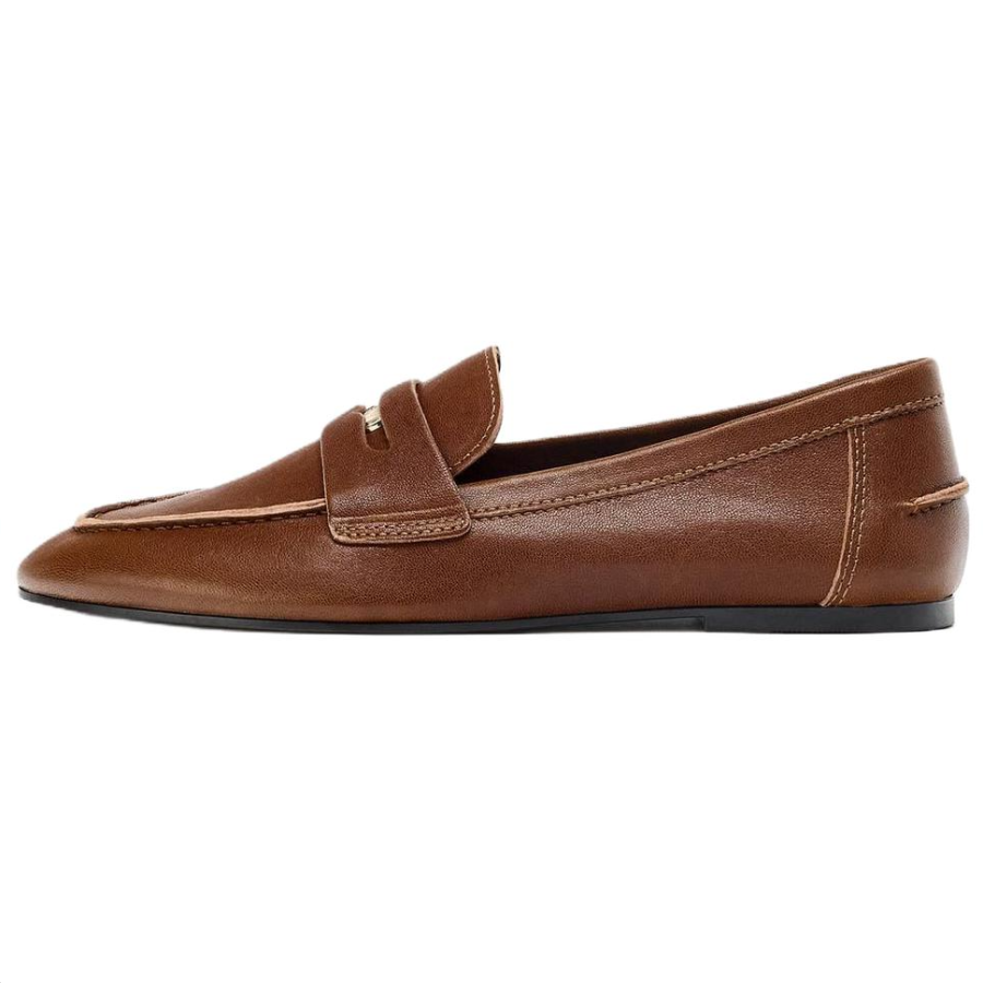ZARA Sheepskin Loafers Women's Brown
