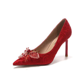 ZUOMILUO Slim Heel High Heels Women's Red