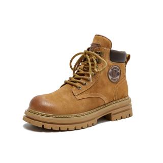 GIGIRYO Top Grain Pig Leather Ankle Length Combat Boots Women's