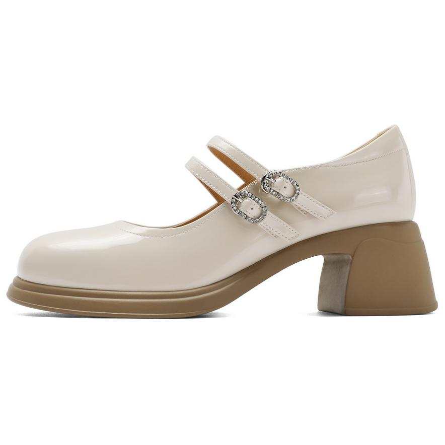 BELLE Pu Chunky Heel Mary Jane Shoes 5.5cm Women's