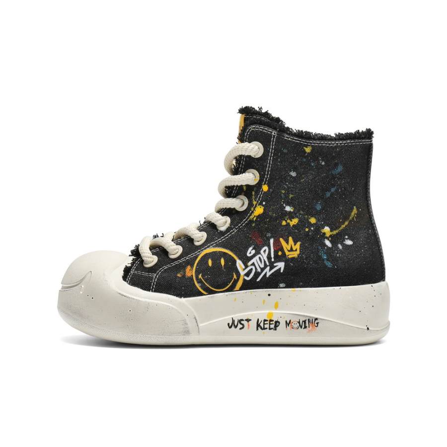 BELLE x SMILEY High top Canvas Shoes Women's