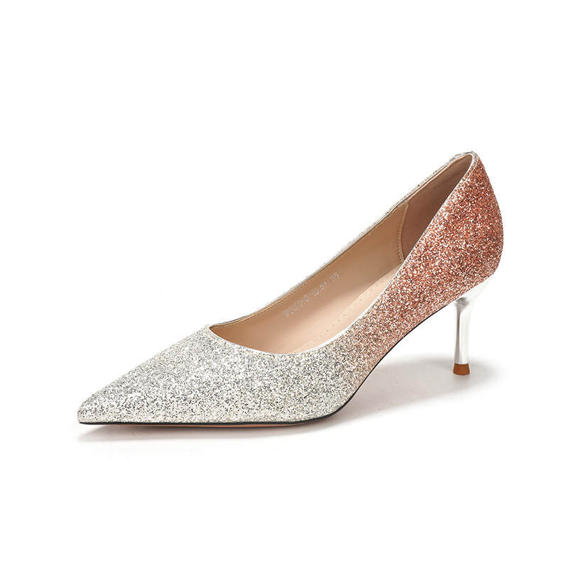 HKCP Shinny Leather High Heels Women's