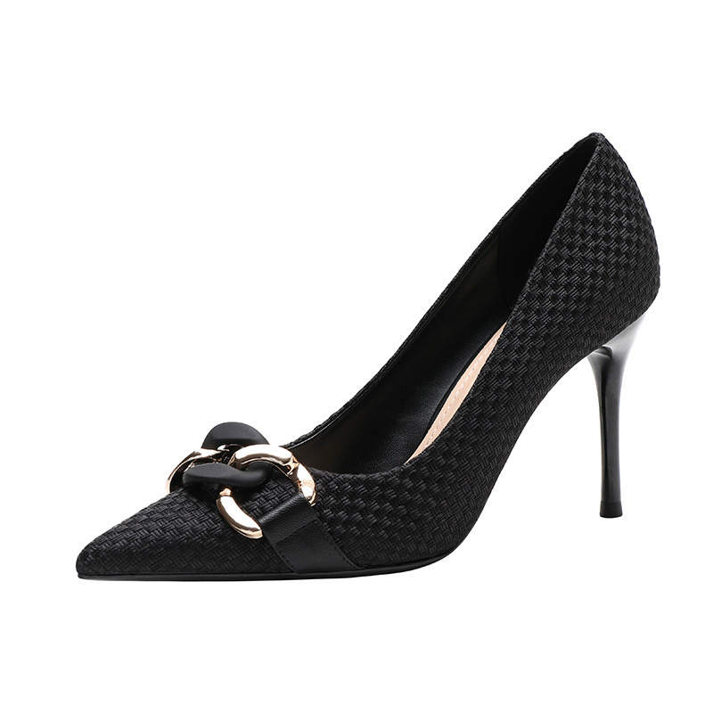 HKCP Pu Slim Heel High Heels 9cm Women's