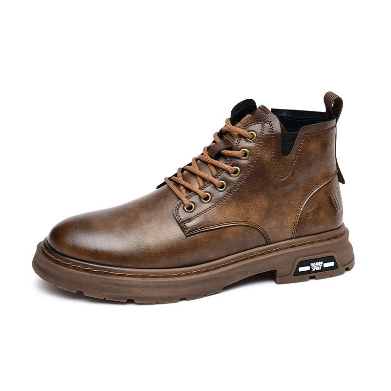 G5 G5 Cow Split Leather Short Combat Boots Men's