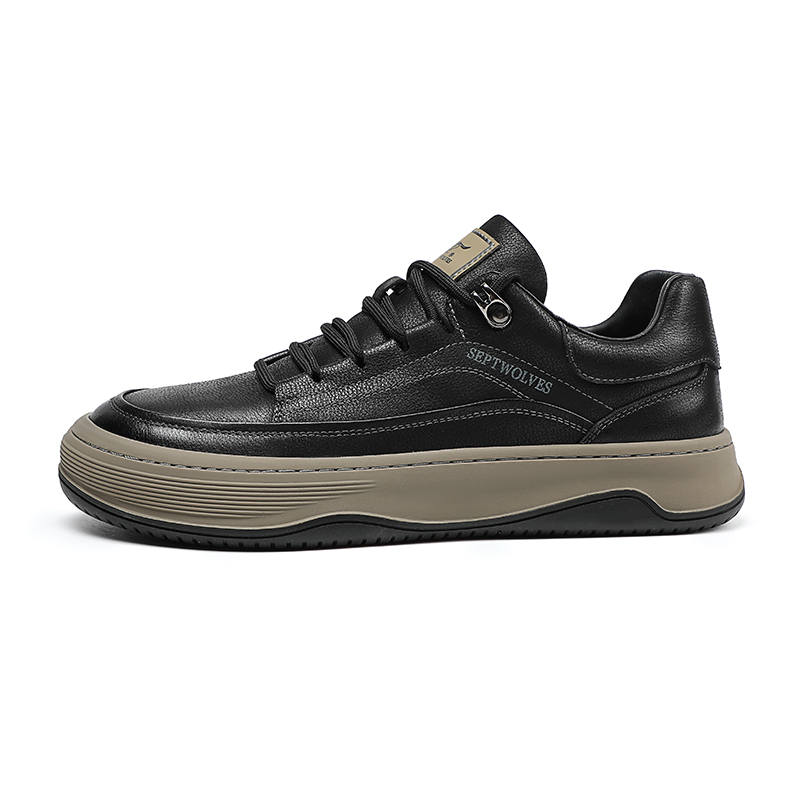 SEPTWOLVES Top Grain Cow Leather Abrasion Resistant Slip Resistant Low top Skateboard Shoes Men's HD