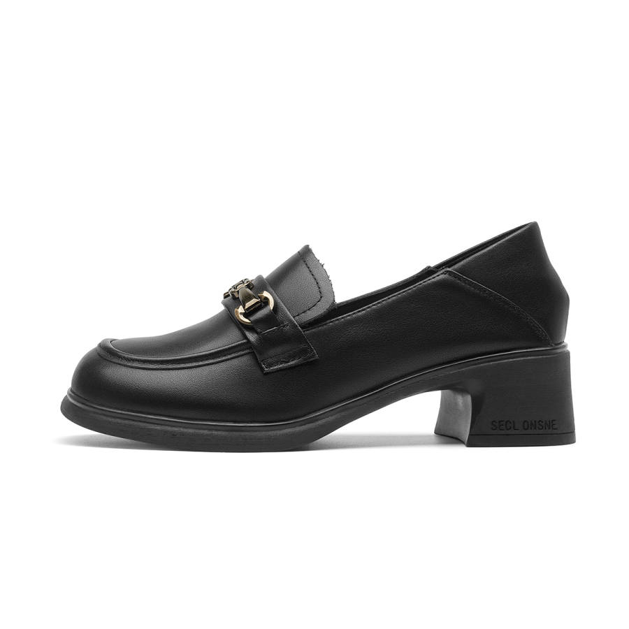 Spider King Cow Leather Loafers 4.8cm Women's Black