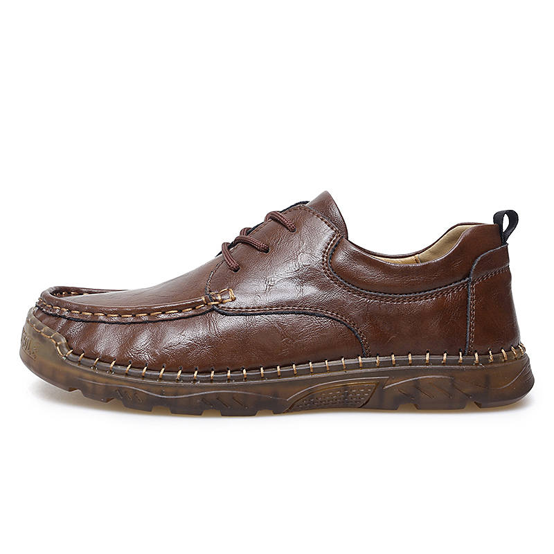 TOMAY Cow Leather Slip Resistant Abrasion Resistant Slip Resistant Abrasion Resistant Low top Casual Shoes Men's
