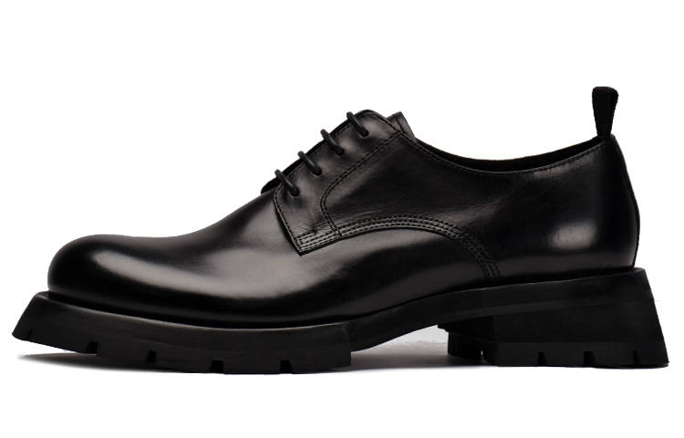Viplander Top Grain Cow Leather Derby Shoes Men's Black