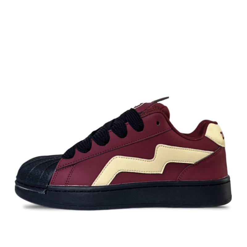 ZUIBANG Microfiber Leather Low top Skateboard Shoes Unisex Angora Red