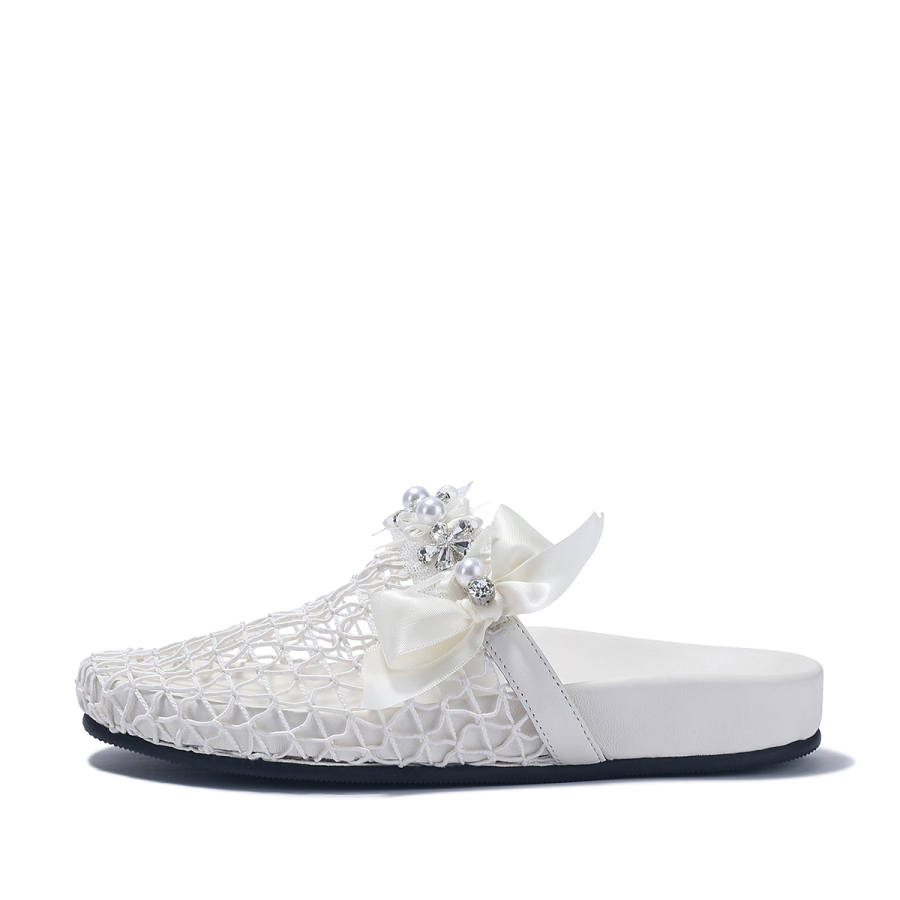 BELLALILY Rubber Sole Woven Slip Resistant Closed Toe Slippers Women's