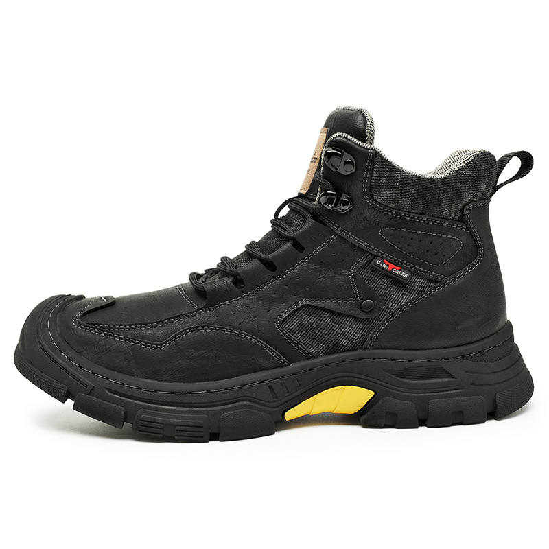 G.N.SHIJIA Cow Split Leather Abrasion Resistant Slip Resistant Abrasion Resistant Slip Resistant Crew Outdoor Boots 5CM