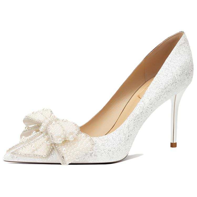 MIZAIJIA Slim Heel High Heels 8cm Women's White