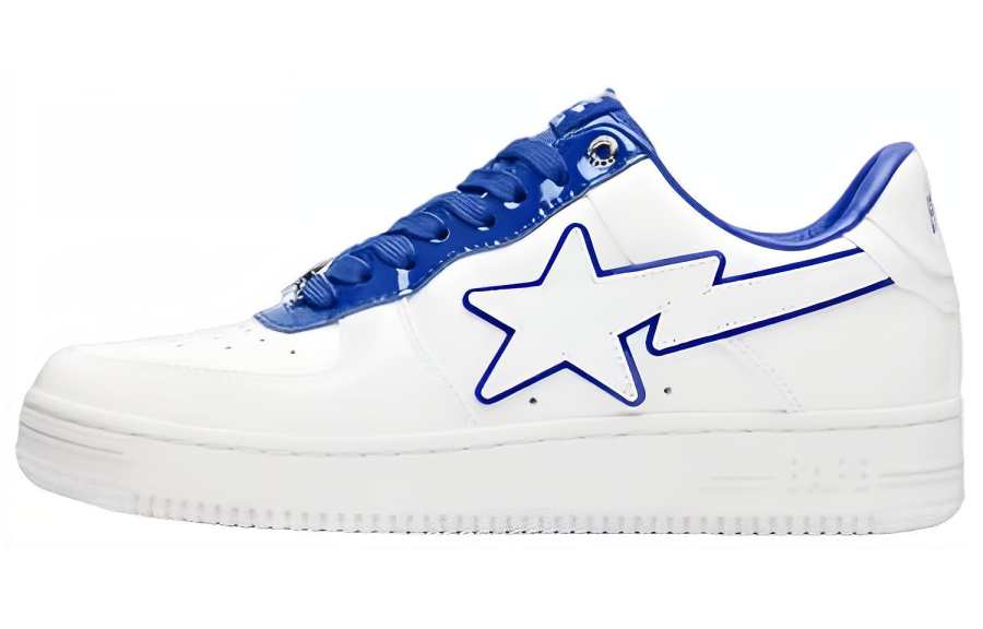 A BATHING APE BAPE A BATHING APE Bape Sta Patent Leather White Blue