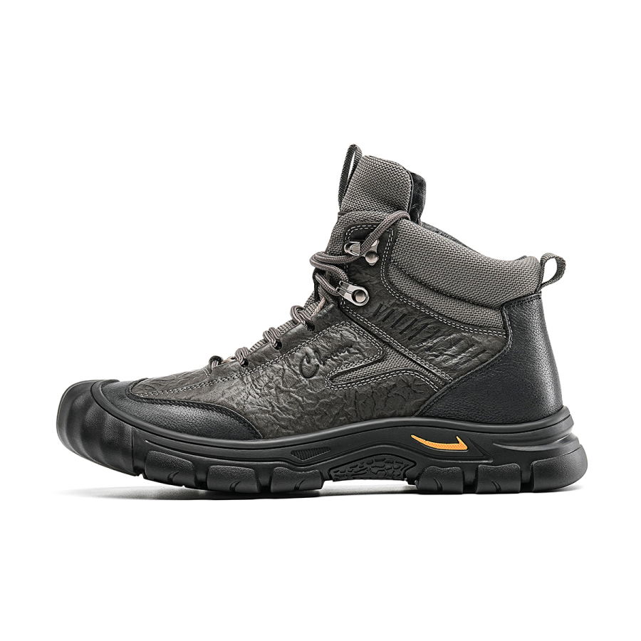 C°BANNER Cow Leather Fleece Lined Platform Height Increasing High top Casual Shoes Men's Gray