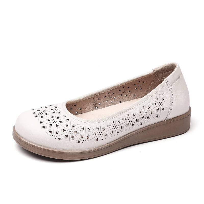 XINNUO Top Grain Cow Leather Mom Shoes Women's