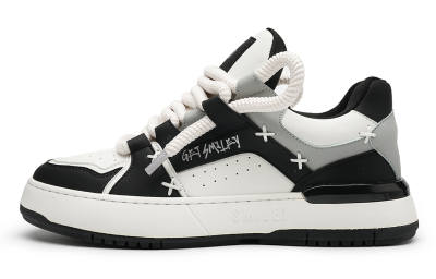 SMILEY French Smiley Face Leather All Season Stylish Skateboarding Shoes Men's