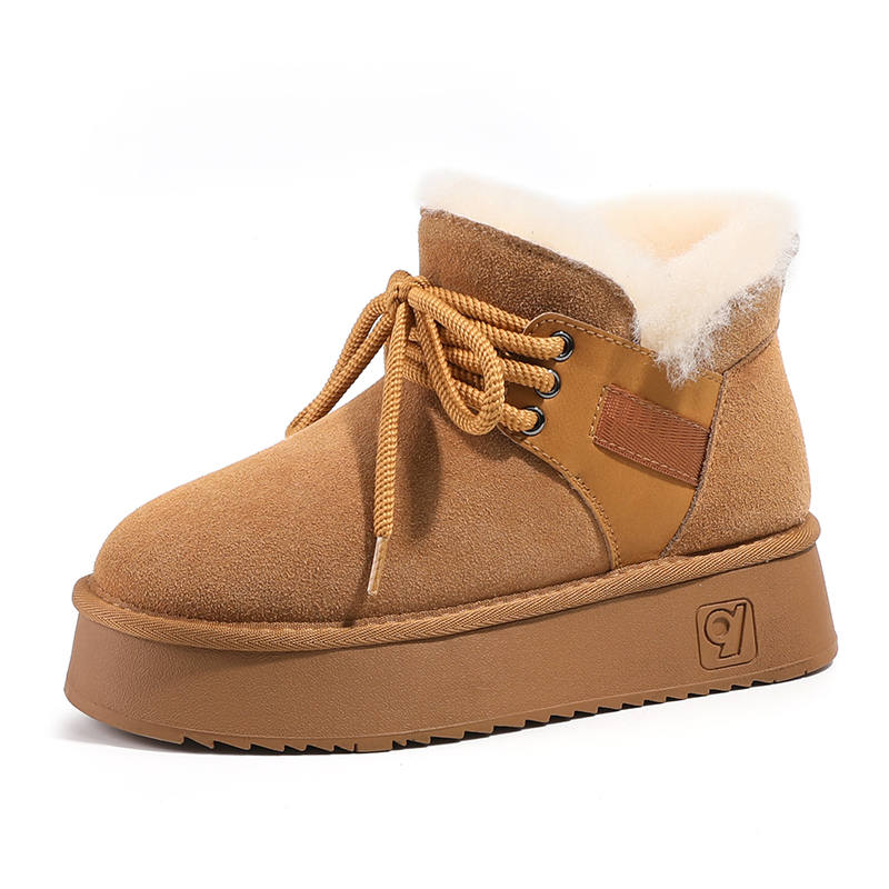 O.L Cow Suede Thermal Abrasion Resistant Short Snow Boots Women's