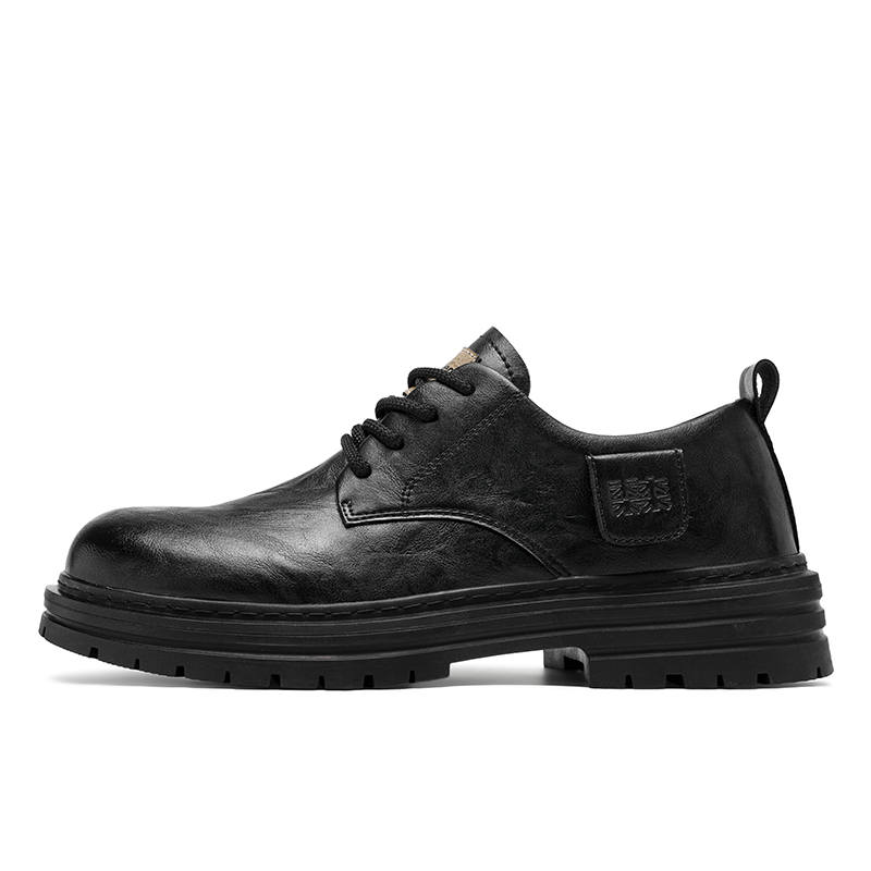 Mulinsen Casual Leather Shoes Men's Low Top Black/Brown