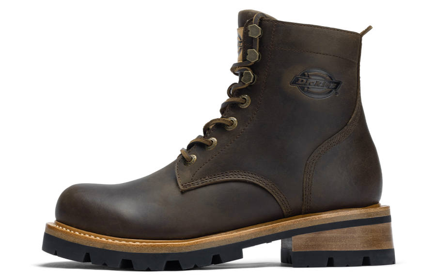 Dickies Dickies Cow Leather Short Combat Boots Men's Dark Coffee