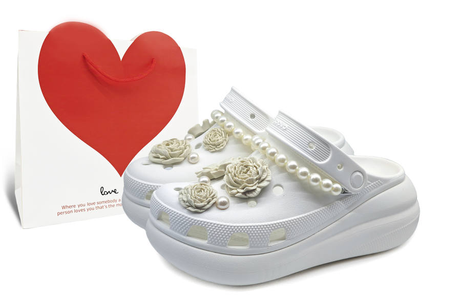 Crocs Crocs Crush Clog SIN3A And Heather White Tea Clogs Unisex White