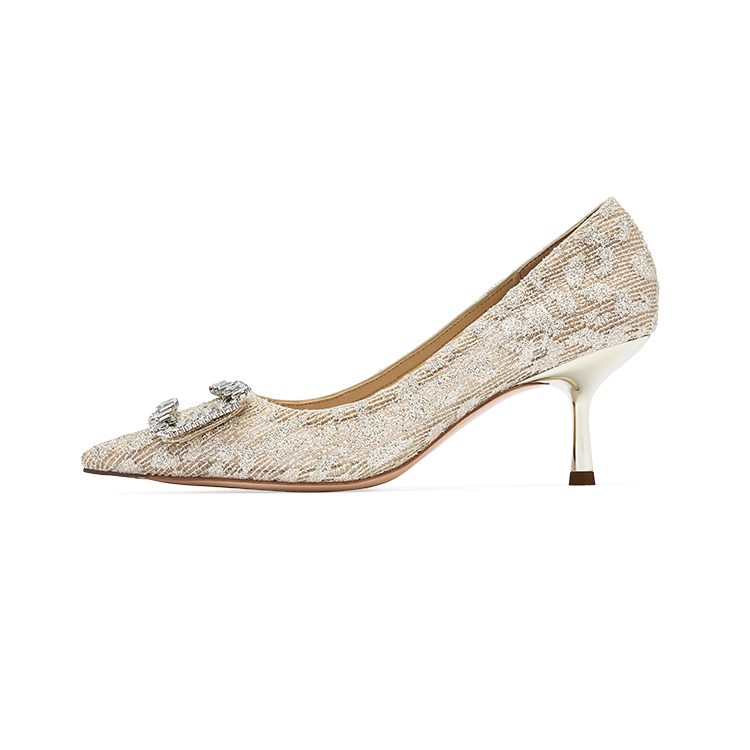 73Hours Forever Love Golden High Heels Women's Gold