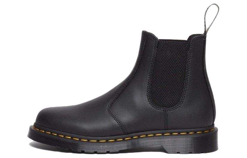 Dr.Martens Leather Short Chelsea Boots Unisex Black