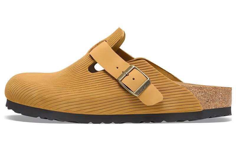 Birkenstock Boston Birkenstock Suede Embossed Corduroy Narrow 'Cork Brown'