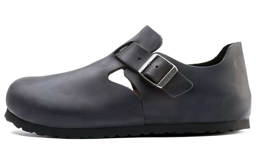 Birkenstock Leather Low top Casual Shoes Men's Black Narrow