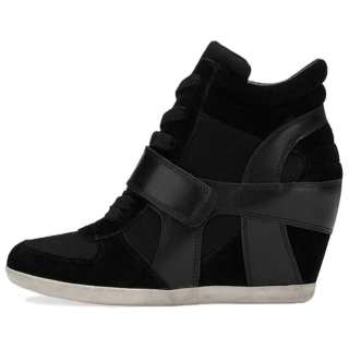 ASH BOWIE BIS Collection Cow Split Leather Wedge Heel Casual Shoes Women's