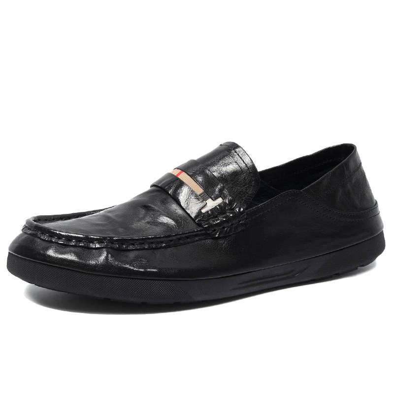 Bansley Top Grain Cow Leather Men's Casual Shoes Men's Black