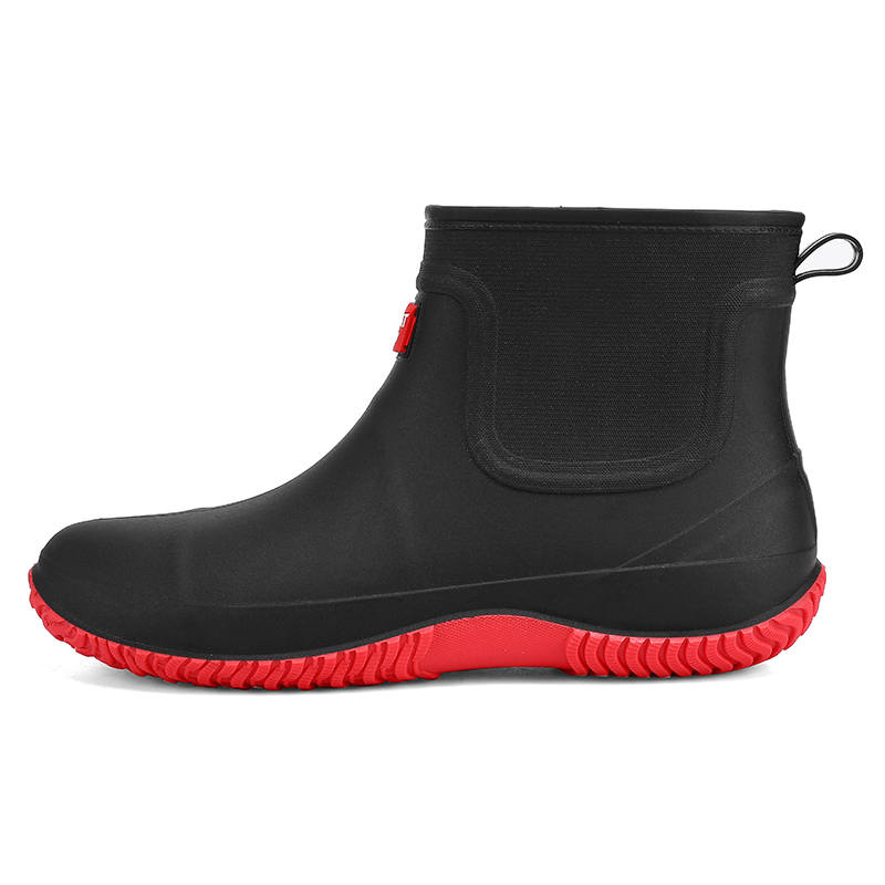 TAIHEYUAN Rain Boots Men's Black/Beige/Black Red