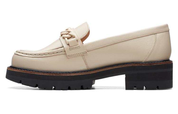 Clarks Leather Platform Shoes Women's Ivory