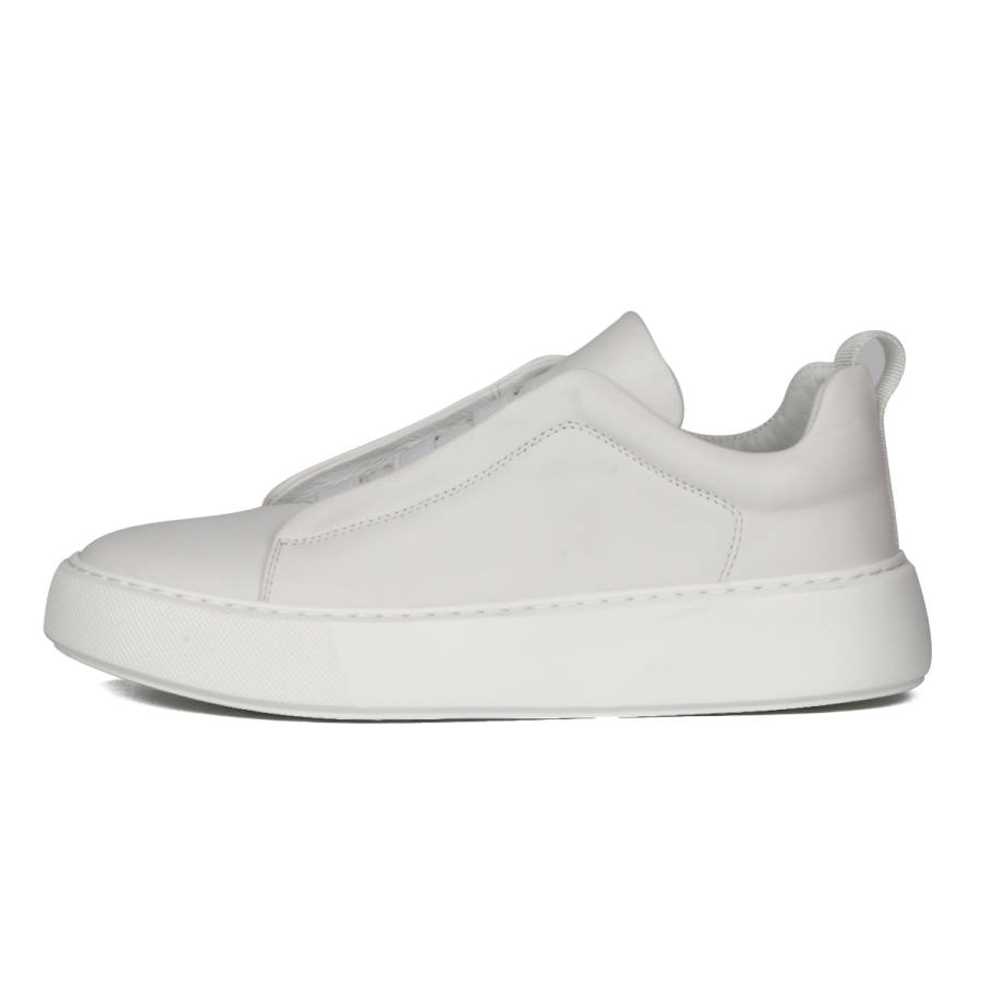 TIEKE White Sneakers Top Grain Cow Leather Low top Skateboard Shoes Men's White